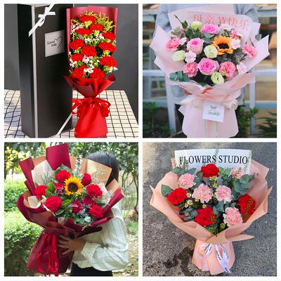 天津河东上杭路东新街鲁山道同城鲜花店送长辈父母亲节康乃馨花束