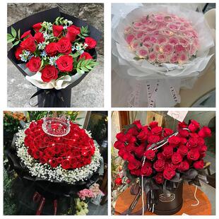 河南信阳市固始县潢川县淮滨县鲜花店同城配送女朋友情人节红玫瑰