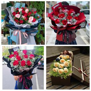 广西来宾市武宣县金秀县合山市同城鲜花店送11朵33枝玫瑰表白女友