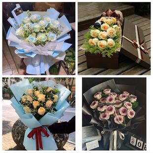 上海浦东新区南码头路沪东新村同城鲜花店送11朵33枝玫瑰表白女友