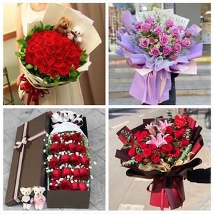 江西赣州市于都兴国会昌寻乌县同城鲜花店送11朵33枝玫瑰表白女友