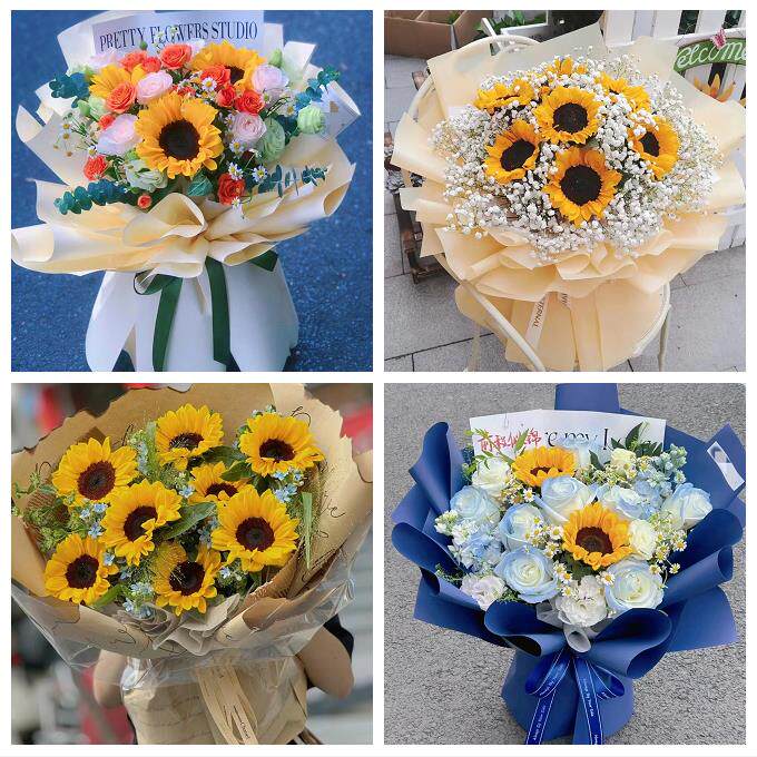 辽宁辽阳市白塔区文圣区宏伟区同城鲜花店学生高考向日葵玫瑰花束