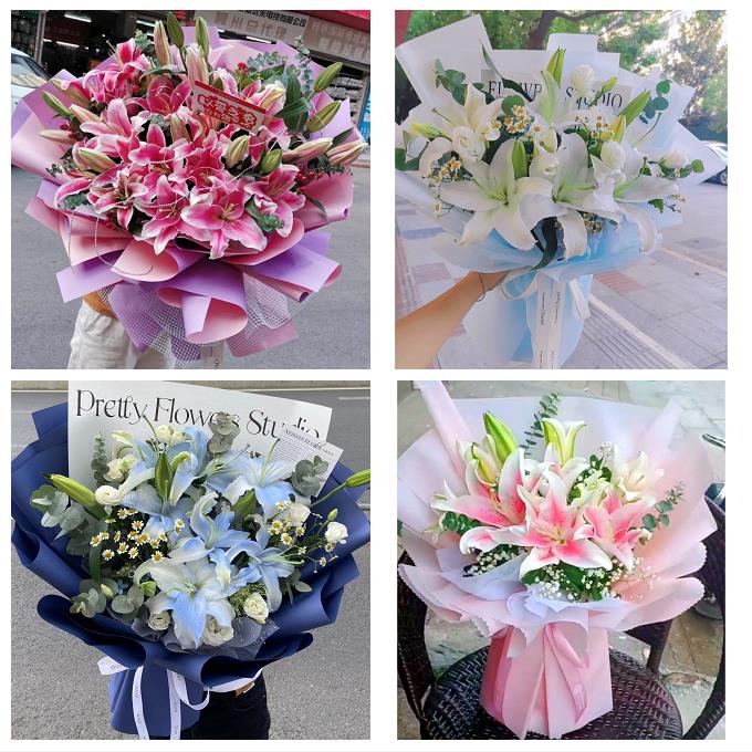 送张掖市甘州区肃南县民乐县同城鲜花店玫瑰百合花束女友闺蜜生日