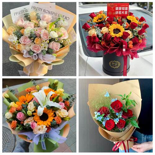 太原市尖草坪万柏林区晋源区同城鲜花店玫瑰向日葵绣球送朋友生日