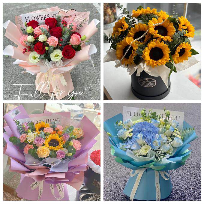 山西吕梁市交口县孝义市汾阳市同城鲜花店向日葵玫瑰混搭生日花束