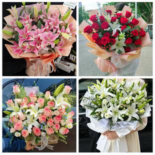 上海市浦东新区三林惠南周浦同城鲜花店玫瑰百合花束送老婆女朋友