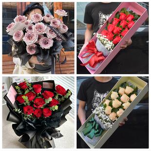 湖南郴州汝城桂东安仁县资兴市鲜花店同城配送女朋友情人节红玫瑰
