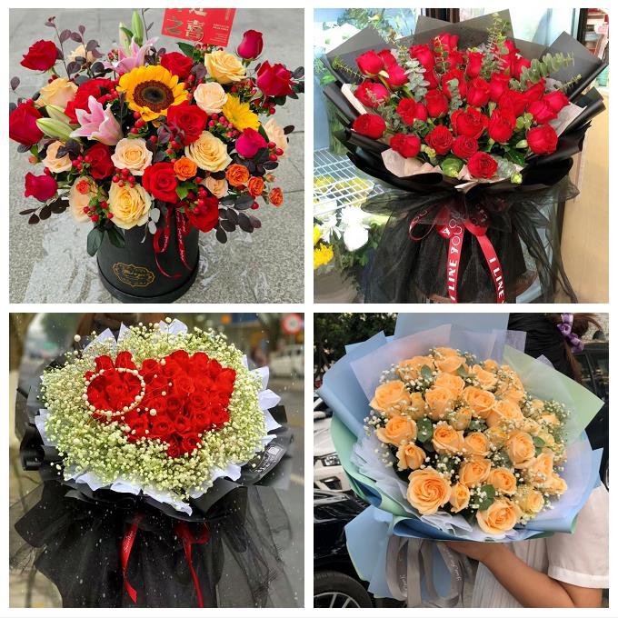 阳泉城区矿区郊区平定县盂县同城鲜花店送女朋友520玫瑰花束礼盒