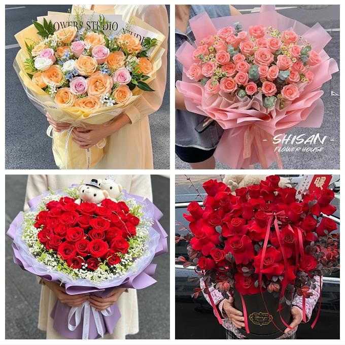 广东深圳市光明区凤凰玉塘马田同城鲜花店七夕玫瑰花束送女友老婆