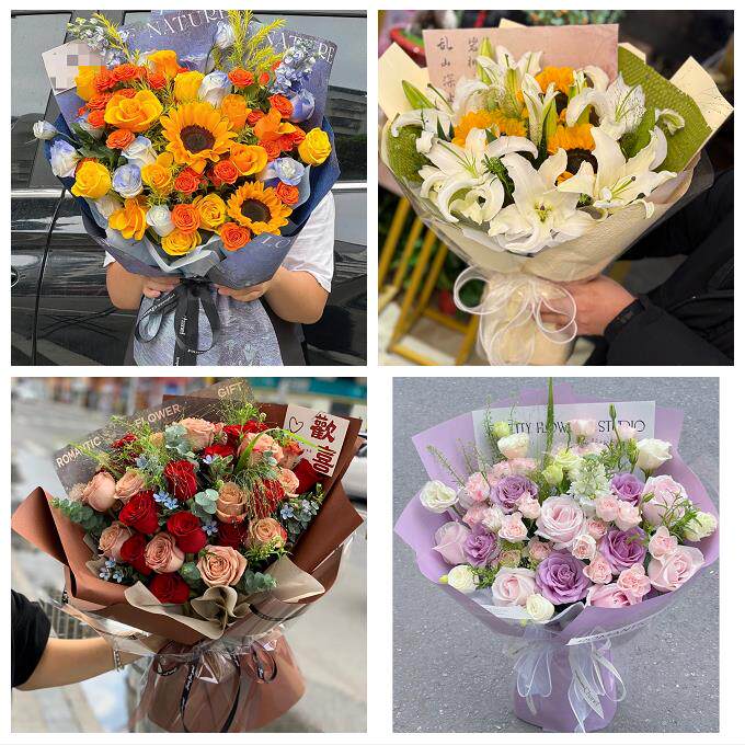 向日葵玫瑰混搭花束送朋友济源市沁园济水北海天坛玉泉同城鲜花店