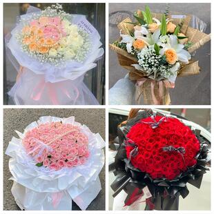 内蒙古省通辽市霍林郭勒市附近同城鲜花店送11朵33枝玫瑰表白女友