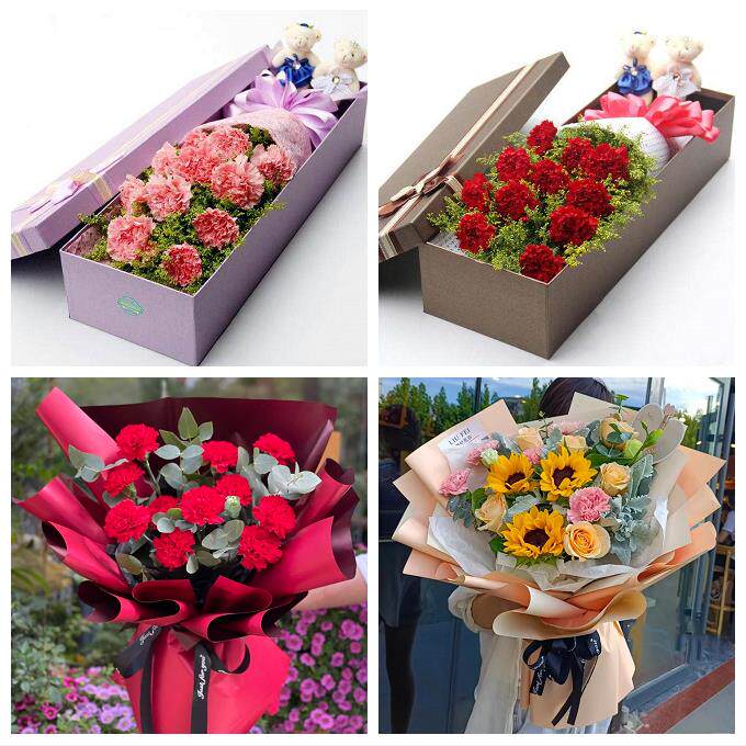 枣庄市台儿庄区山亭区滕州市同城鲜花店38节康乃馨百合花束送长辈