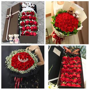 广东深圳市宝安区新桥松岗燕罗同城鲜花店送11朵33枝玫瑰表白女友