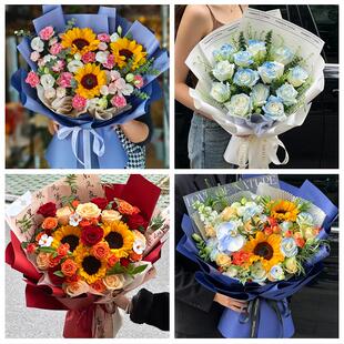 唐山市曹妃甸区遵化市迁安市同城鲜花店送男士朋友向日葵玫瑰花束