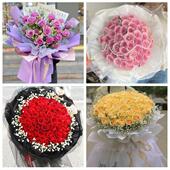 送绵阳市北川县平武县江油市同城鲜花店情人节玫瑰花束礼盒送女友