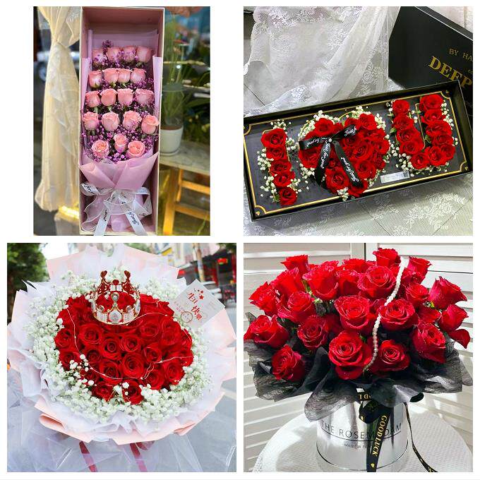 河南郑州市中原区二七区管城区同城鲜花店订情人节玫瑰送女友老婆