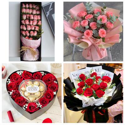 内蒙古巴彦淖尔磴口县杭锦后旗同城鲜花店订情人节玫瑰送女友老婆