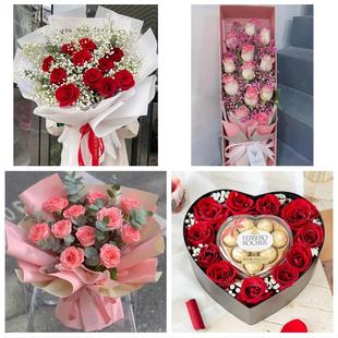 天津市滨海新区大沽新北北塘街同城鲜花店订情人节玫瑰送女友老婆