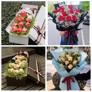 北京市朝阳区大屯望京小红门街同城鲜花店送11朵33枝玫瑰表白女友