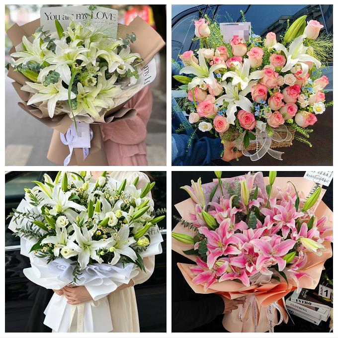 郑州市中原区二七管城金水区同城鲜花店玫瑰百合花束送老婆女朋友