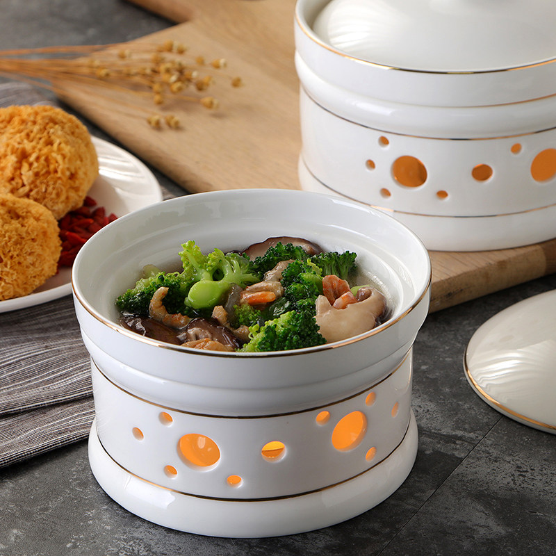 酒店海参盅带炉酒精蜡烛加热保温糖水甜品碗燕窝炖盅一位翅盅加热