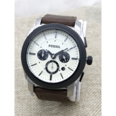一件批发FOSSIL手表真皮表带三眼计时商务休闲石英机芯防水男表