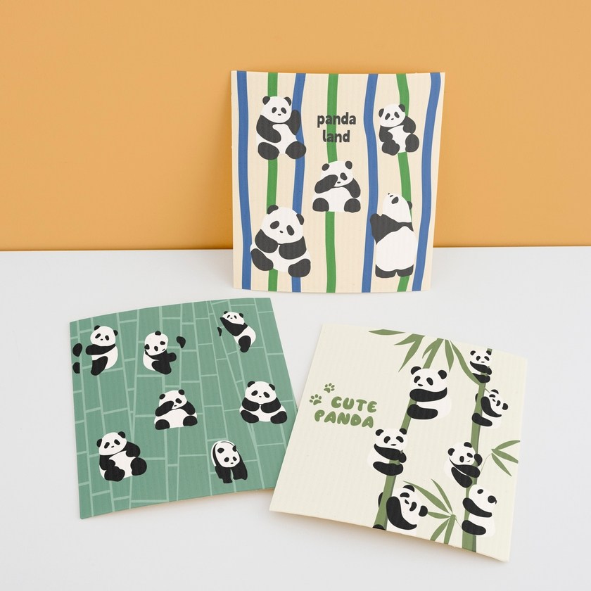 大熊猫竹子木浆棉厨房海绵擦抹布洗碗布刷锅不掉毛不沾油吸水油,家庭/个人清洁工具,抹布,淘宝优惠券,粉丝福利购,淘宝优惠卷