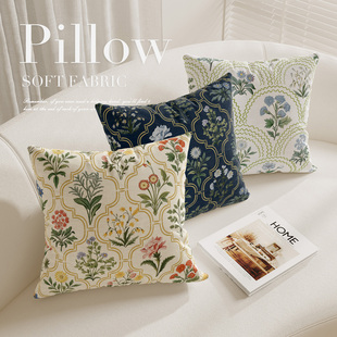 清新美式碎花轻奢大号抱枕套高级床头靠枕套沙发客厅大靠垫飘窗样