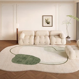 地毯客厅异形沙发茶几毯仿羊绒高级不规则家用耐脏卧室地垫ins风