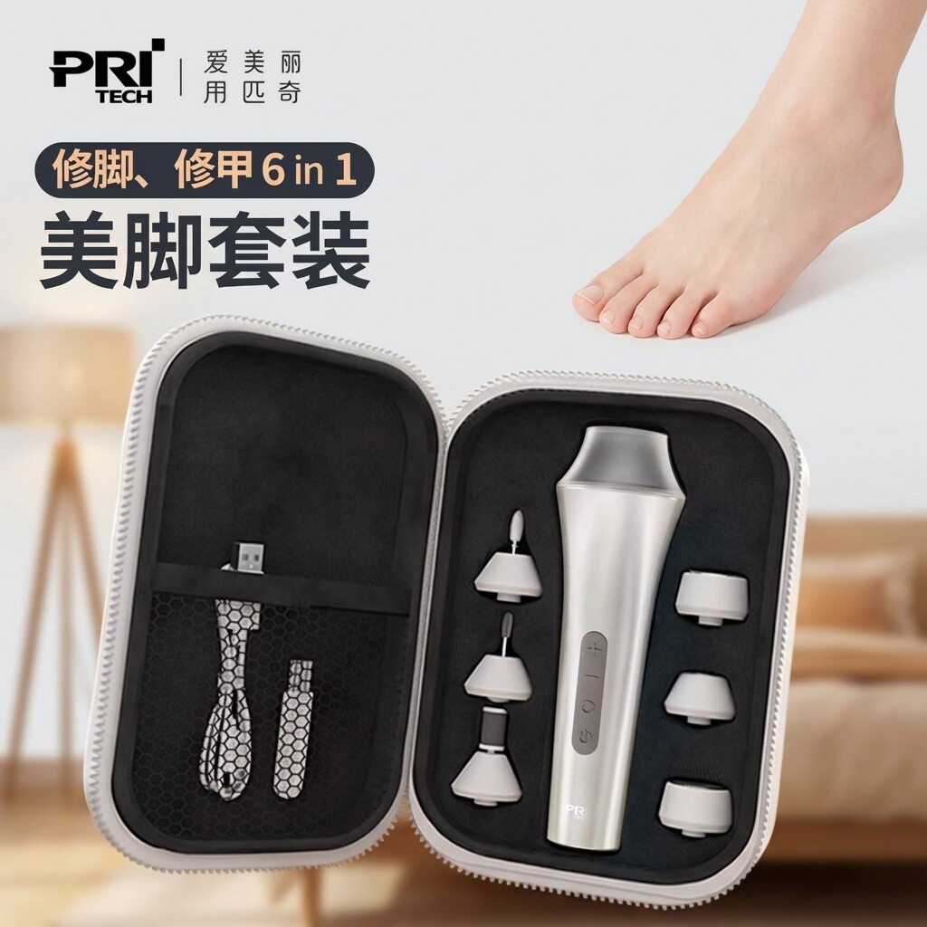 匹奇电动磨甲器卸甲美甲指甲修脚器打磨机去脚皮老茧磨脚后跟死皮