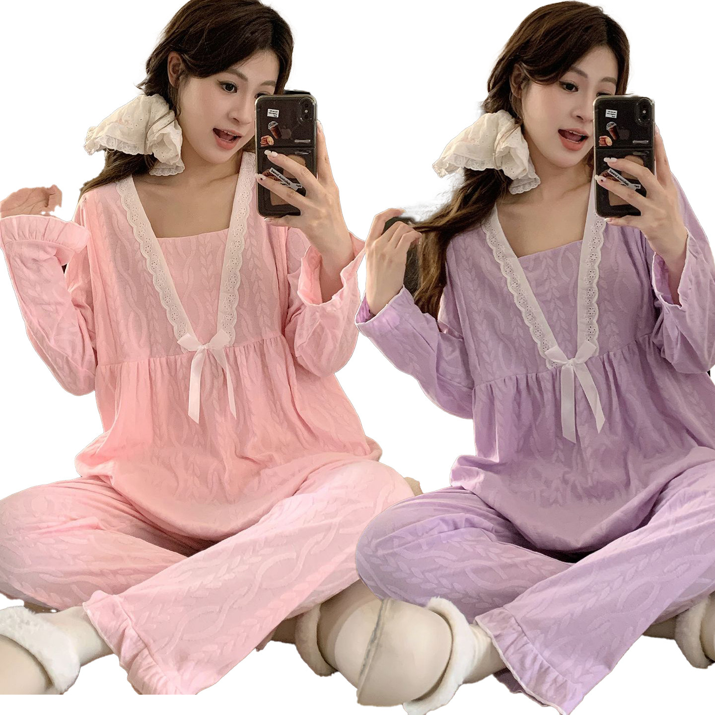 纯棉孕妇睡衣春夏季月子服哺乳