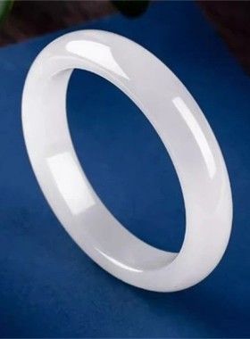 新疆天然和田玉玉石手镯宽版宽版