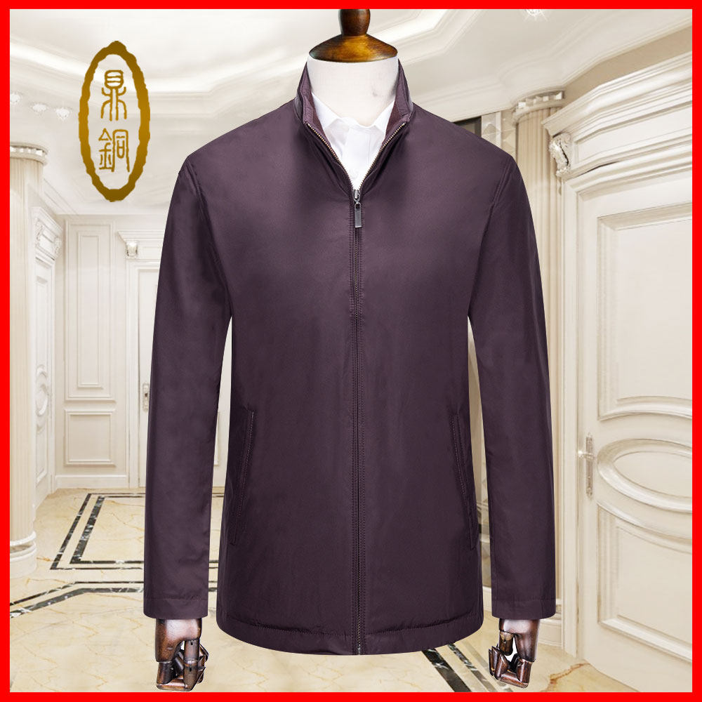 鼎铜男士羽绒服新款冬季短款高端加厚白鸭绒商务休闲立领男中年