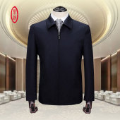 鼎铜羊毛夹克男中年男装 领导行政干部服春秋外套 翻领商务高端男士