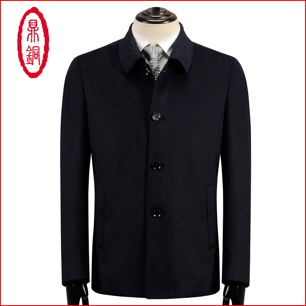 鼎銅羊毛外套短款中年夾克商務翻領寬松男裝冬單排扣男士毛呢大衣在類目 男裝, 毛呢大衣中 - 來自Buy2taobao.com提供專業的淘寶代購服務