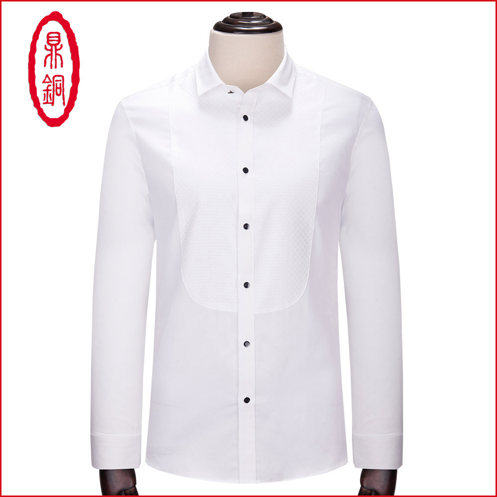 鼎铜修身新款白衬衣男长袖高端商务正装纯棉男士白衬衣长袖男上衣