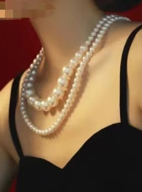 郝本英伦法式婚纱摄影道具影楼复古民国风旗袍拍照造型饰珍珠项链