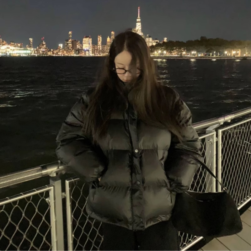 小G韩国代购 2024新冬面包小个子美式辣妹宽松鸭绒填充保暖羽绒服