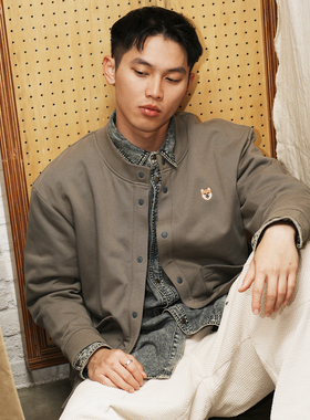 adlib香港 男女同款可爱柴犬P仔绣花圆领长袖开衫外套 CD108