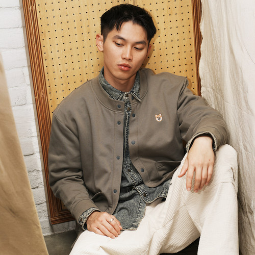 adlib香港 男女同款可爱柴犬P仔绣花圆领长袖开衫外套 CD108