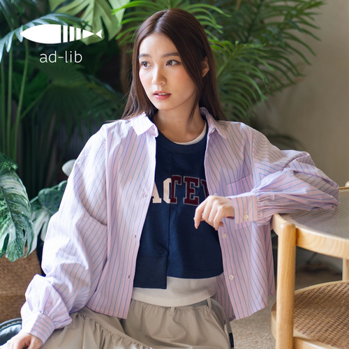 adlib香港 女裝短版宽松翻领衬衫恤衫 BL009