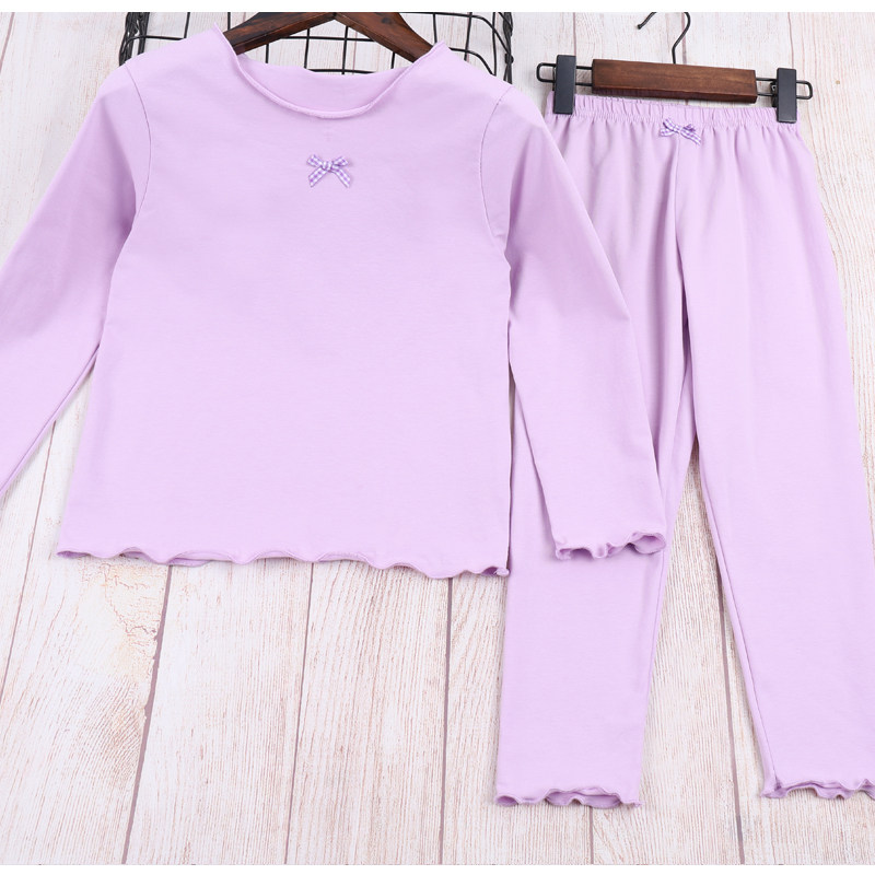 2024 SPRING AUTUMN NEW COTTON KIDS BABY GIRLS LOUNGEWEAR GIRLS LONG SLEEVES LONG PANTS SET CASUAL PAJAMAS