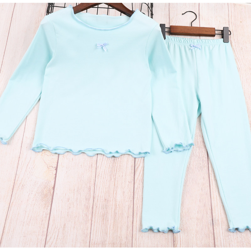 2024 SPRING AUTUMN NEW COTTON KIDS BABY GIRLS LOUNGEWEAR GIRLS LONG SLEEVES LONG PANTS SET CASUAL PAJAMAS