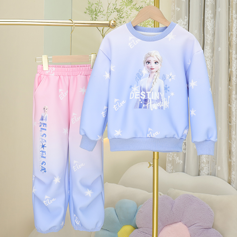 女孩渐变色公主休闲套装