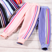 儿童秋冬加绒加厚保暖休闲裤 子宽松男女童运动宝宝洋气棉卫衣长裤