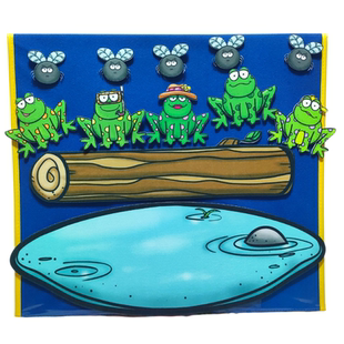 speckled frogs五只青蛙儿歌毛毡布贴教师教具儿童 little five