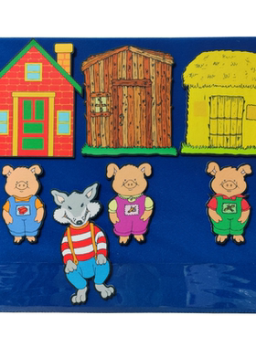 三只小猪 The Three Little Pigs 绘本故事毛毡布贴