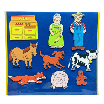 Gingerbread Man 姜饼人绘本故事毛毡布贴教具