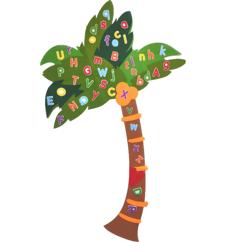 英语绘本Chicka Chicka Boom Boom毛毡布椰子树绘本馆教室环创