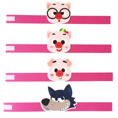 三只小猪故事头带three little pigs绘本教具表演道具